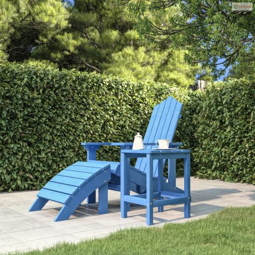 Vízkék HDPE kerti Adirondack asztal 38 x 38 x 46 cm