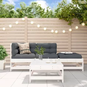 4 részes fehér tömör fenyőfa kerti ülőgarnitúra