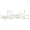 4 részes fehér tömör fenyőfa kerti ülőgarnitúra