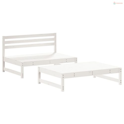 2 részes fehér tömör fenyőfa kerti ülőgarnitúra