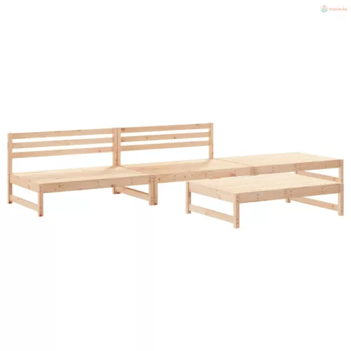 4 részes tömör fenyőfa kerti ülőgarnitúra