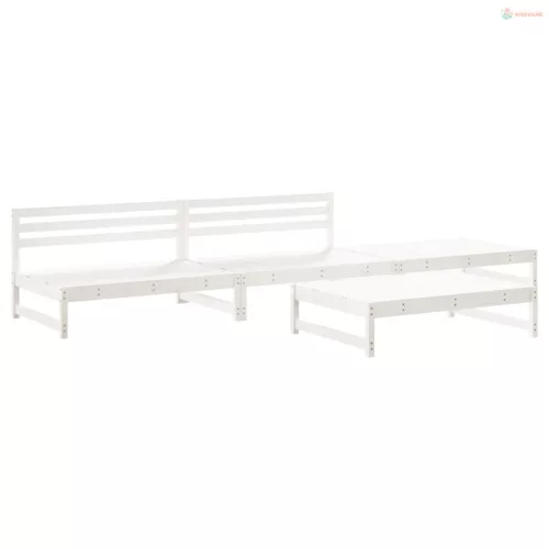 4 részes fehér tömör fenyőfa kerti ülőgarnitúra