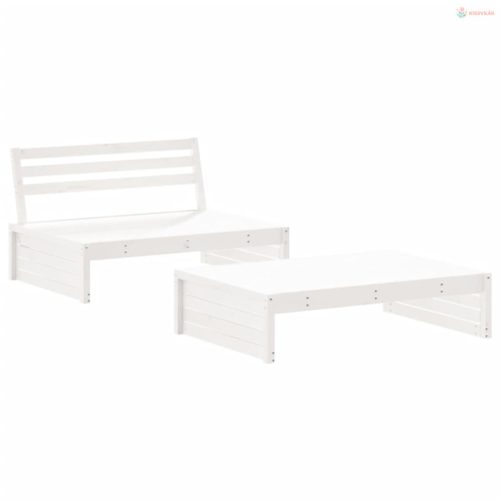 2 részes fehér tömör fenyőfa kerti ülőgarnitúra