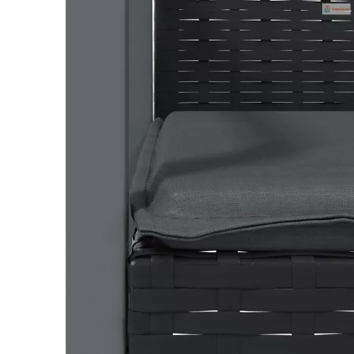 5 részes polyrattan és acél kerti étkezőgarnitúra párnával