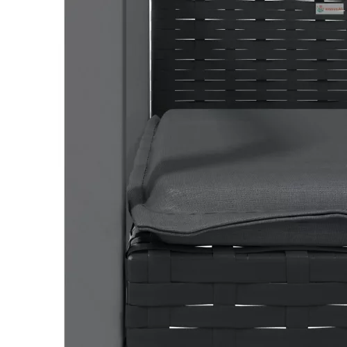 7 részes polyrattan és acél kerti étkezőgarnitúra párnával