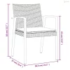 5 részes polyrattan és acél kerti étkezőgarnitúra párnával