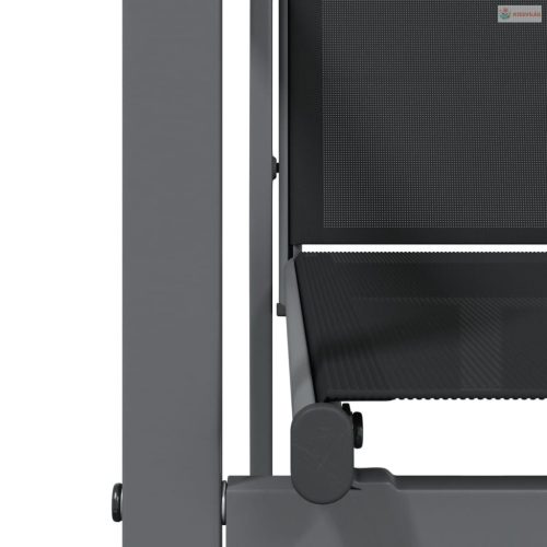 5 részes fekete textilén és acél kerti étkezőgarnitúra