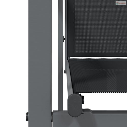 5 részes fekete textilén és acél kerti étkezőgarnitúra