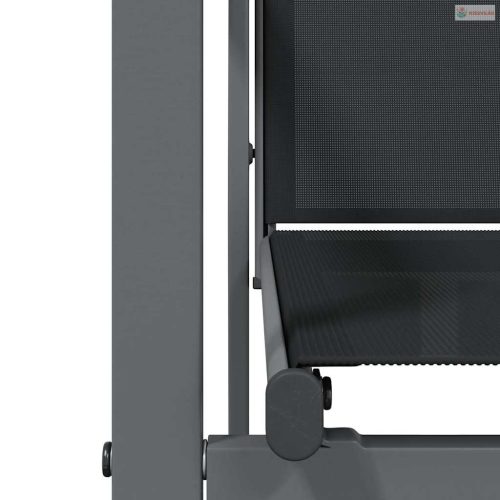 7 részes fekete textilén és acél kerti pihenőgarnitúra