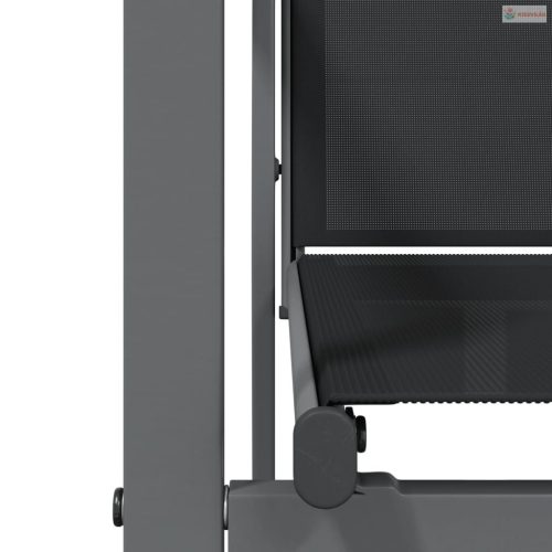 3 részes fekete textilén és acél kerti pihenőgarnitúra