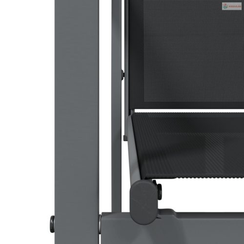 5 részes fekete textilén és acél kerti étkezőgarnitúra