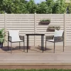 3 részes polyrattan és acél kerti étkezőgarnitúra párnával