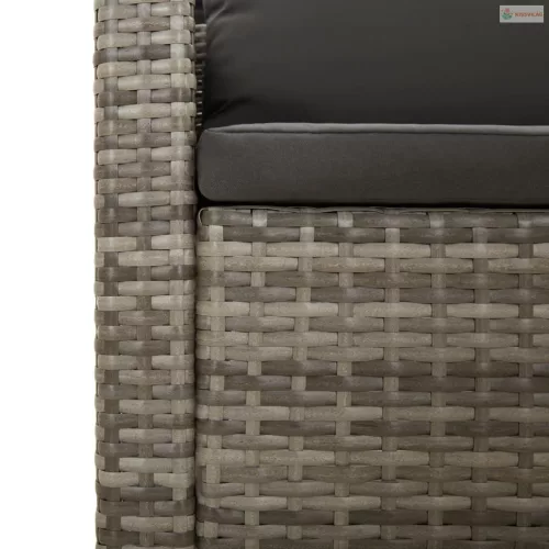 5 részes szürke polyrattan kerti ülőgarnitúra párnákkal