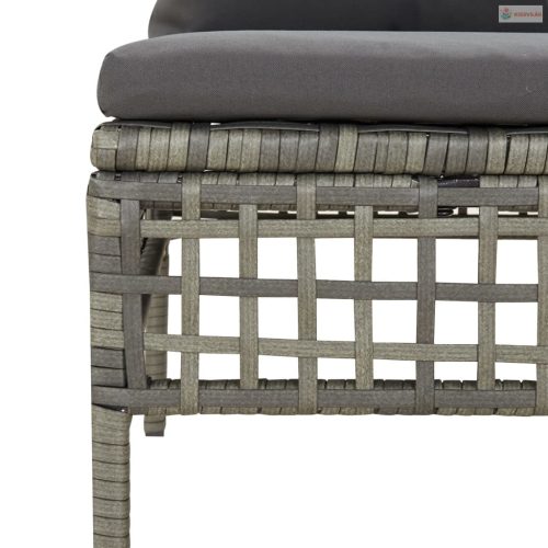 3 részes szürke polyrattan kerti ülőgarnitúra párnákkal