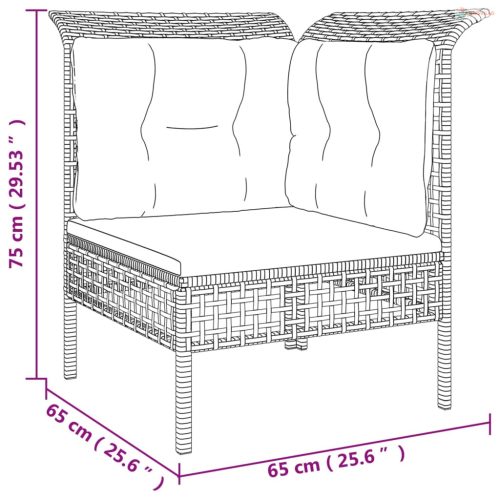 3 részes szürke polyrattan kerti ülőgarnitúra párnákkal