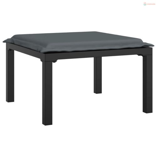 5 részes fekete-szürke polyrattan kerti ülőgarnitúra