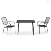 3 részes antracitszürke acél kerti étkezőgarnitúra
