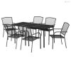 7 részes antracitszürke acél kerti étkezőgarnitúra