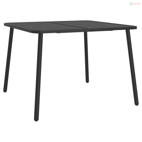 7 részes antracitszürke acél kerti étkezőgarnitúra