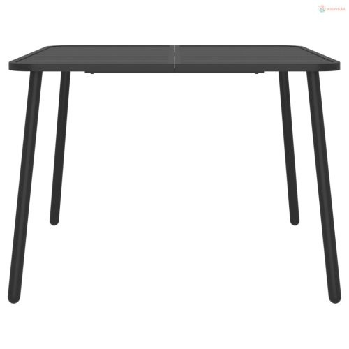 7 részes antracitszürke acél kerti étkezőgarnitúra