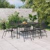 9 részes antracitszürke acél kerti étkezőgarnitúra