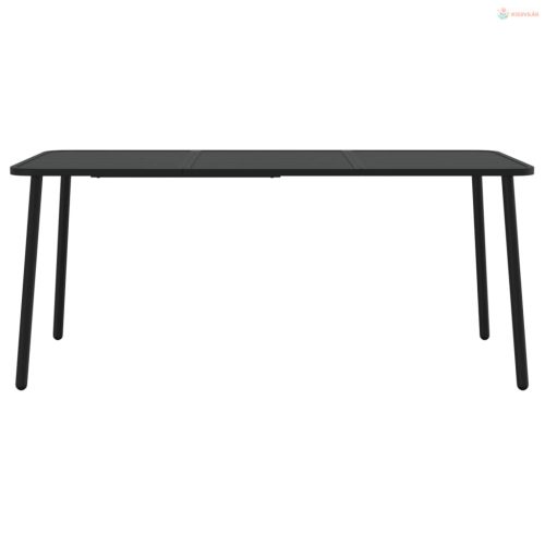 9 részes antracitszürke acél kerti étkezőgarnitúra