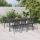 9 részes antracitszürke acél kerti étkezőgarnitúra