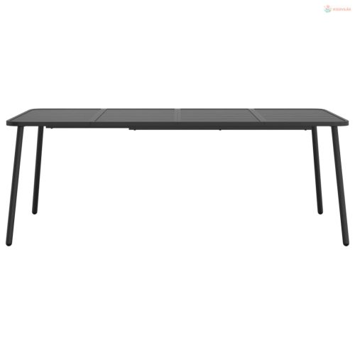 9 részes antracitszürke acél kerti étkezőgarnitúra