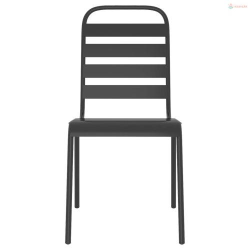 11 részes antracitszürke acél kerti étkezőgarnitúra