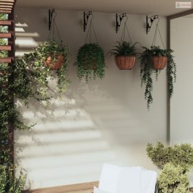 4 db fekete acél függő kaspótartó kaspóval