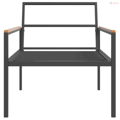 4 részes antracitszürke acél kerti ülőgarnitúra párnákkal