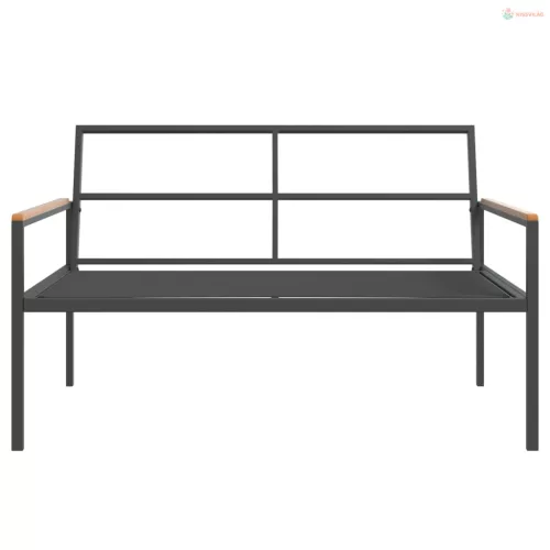 4 részes antracitszürke acél kerti ülőgarnitúra párnákkal