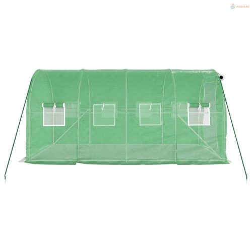 Zöld acélvázas melegház 8 m² 4 x 2 x 2 m