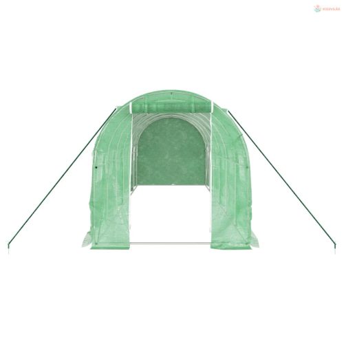 Zöld acélvázas melegház 12 m² 6 x 2 x 2 m