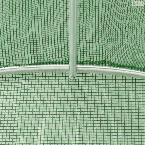 Zöld acélvázas melegház 20 m² 10 x 2 x 2 m