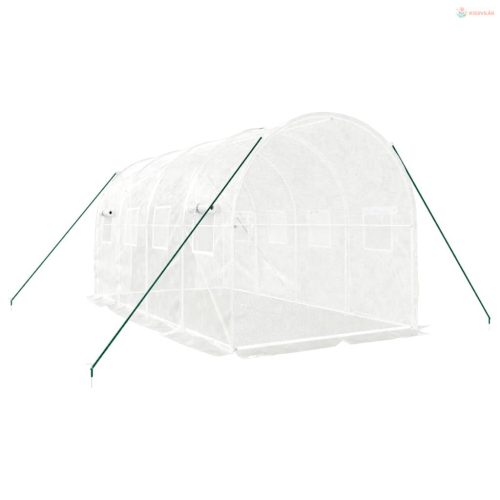 Fehér acélvázas melegház 8 m² 4 x 2 x 2 m