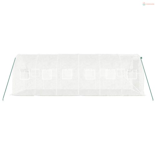 Fehér acélvázas melegház 12 m² 6 x 2 x 2 m