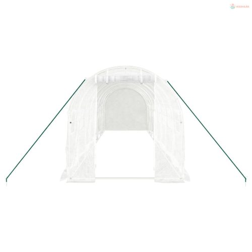 Fehér acélvázas melegház 16 m² 8 x 2 x 2 m