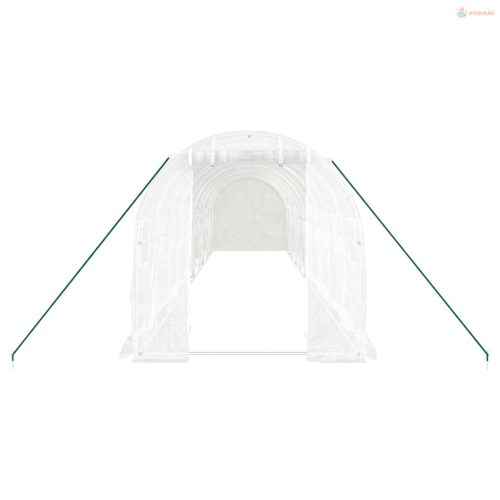 Fehér acélvázas melegház 20 m² 10 x 2 x 2 m