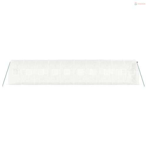 Fehér acélvázas melegház 20 m² 10 x 2 x 2 m