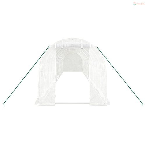 Fehér acélvázas melegház 24 m² 12x2x2 m