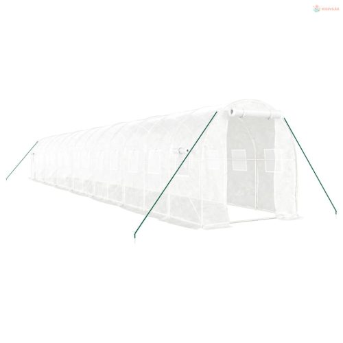 Fehér acélvázas melegház 28 m² 14 x 2 x 2 m