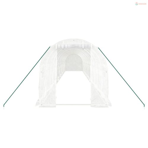 Fehér acélvázas melegház 28 m² 14 x 2 x 2 m