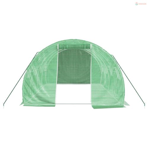 Zöld acélvázas melegház 12 m² 4 x 3 x 2 m