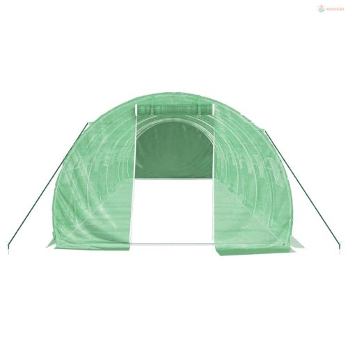 Zöld acélvázas melegház 24 m² 8 x 3 x 2 m
