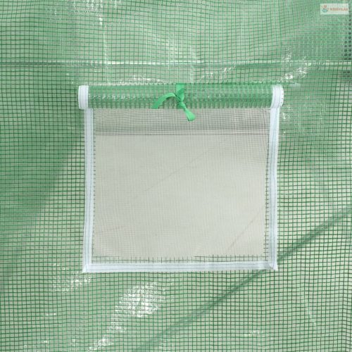 Zöld acélvázas melegház 36 m² 12 x 3 x 2 m