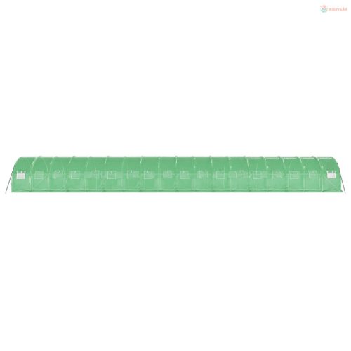 Zöld acélvázas melegház 54 m² 18 x 3 x 2 m