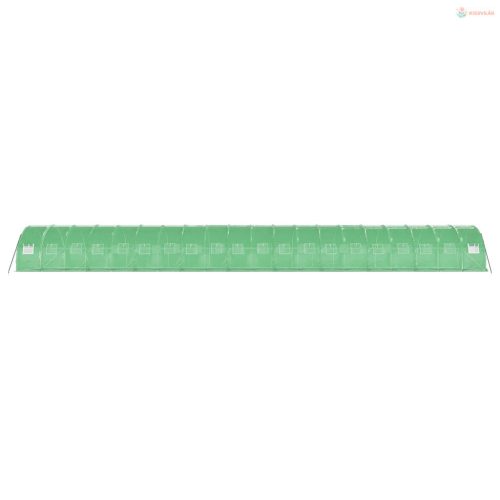Zöld acélvázas melegház 60 m² 20 x 3 x 2 m