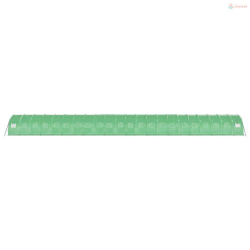 Zöld acélvázas melegház 66 m² 22 x 3 x 2 m