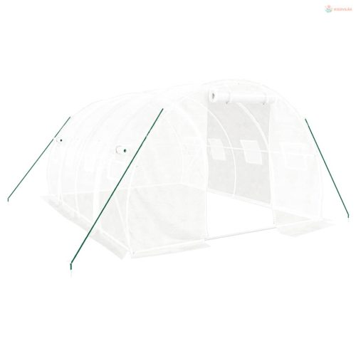 Fehér üvegház acélvázzal 12 m² 4x3x2 m